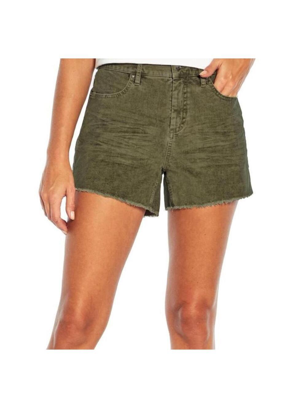 GAP Women's Corduroy Shorts Frayed Hem High Rise Size 16 Green New with Tags
